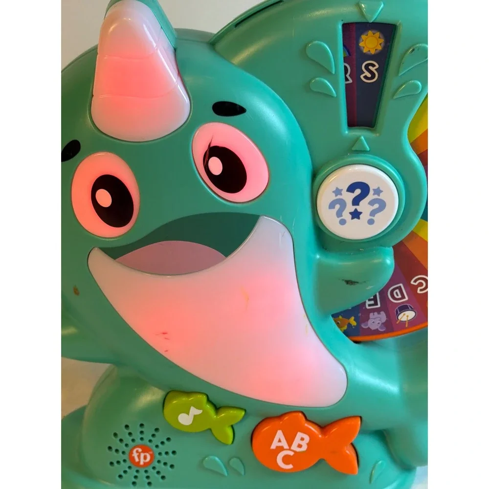 Fisher-Price Linkimals Narwhal Interactive Musical Learning Toy Teal GJB14